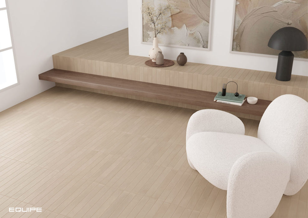 Equipe - Corsica Collection - 2 in. x 16 in. Tile - Horizon floor installation
