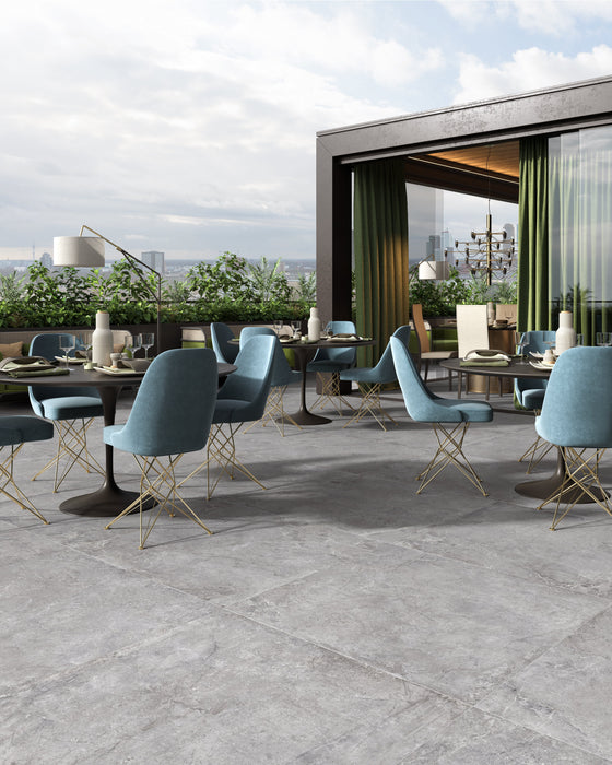 Tesoro - Evolution Series - 24 in. x 24 in. Rectified Porcelain Tile - Grey floor installation