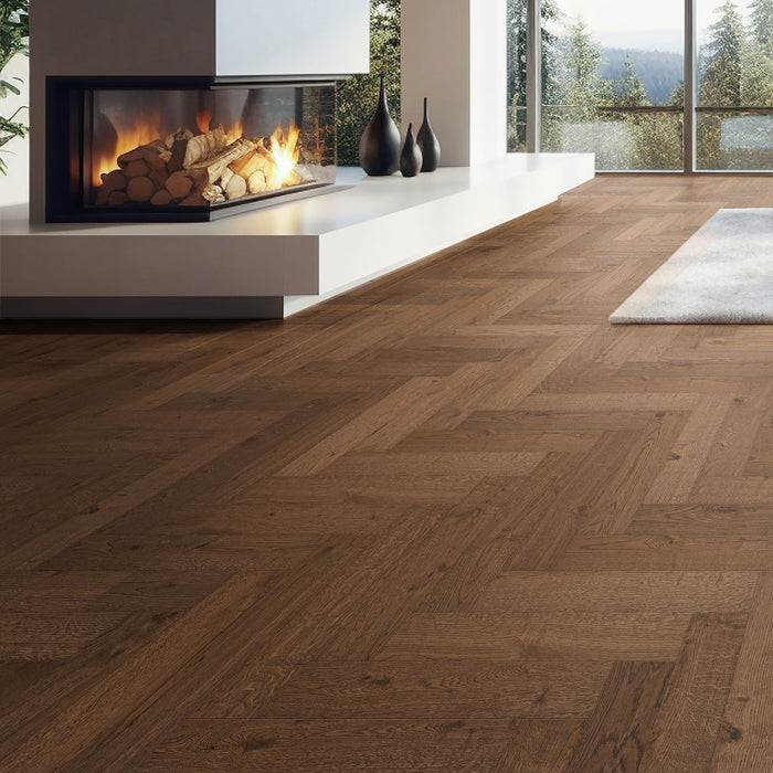 Eagle Creek - Artisan Cut Herringbone Collection - Engineered Hardwood - Dowel Room Scene