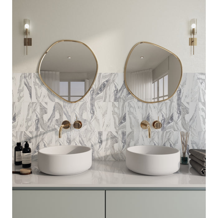 Emser Tile - Amala - 3 in. x 12 in. Porcelain Wall Tile - Cloud Installed 3