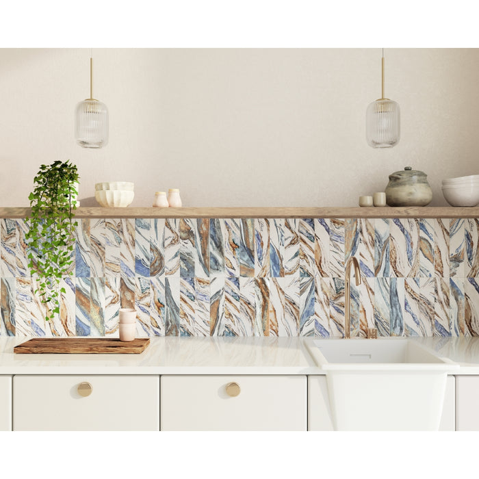 Emser Tile - Amala - 3 in. x 12 in. Porcelain Wall Tile - Desert Installed 2
