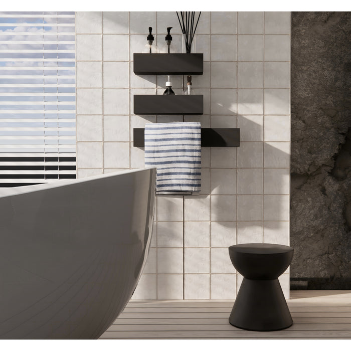 Emser Tile - Antigo - 5 in. x 5 in. Ceramic Wall Tile - Vanilla Installed 2