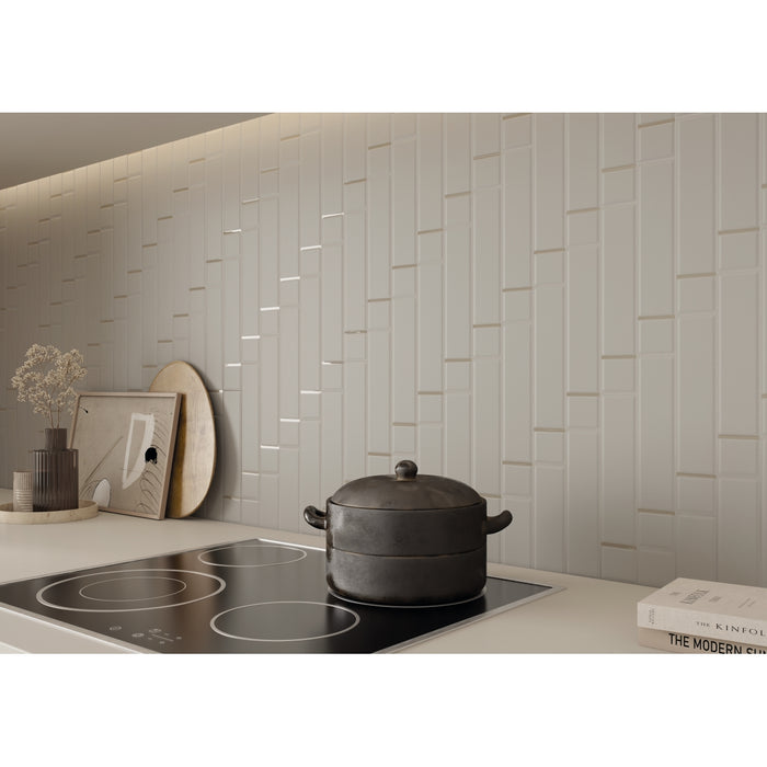 Emser Tile - Arenza - 2 in. x 10 in. Porcelain Wall Tile - Shell Room Scene
