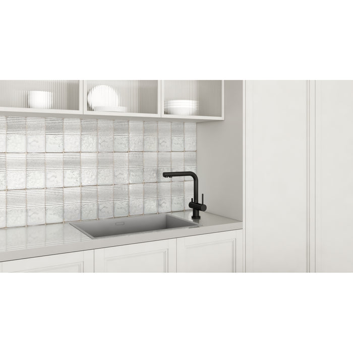 Emser Tile - Texturo - 4 in. x 8 in. Rift Porcelain Wall Tile - Sky Installed
