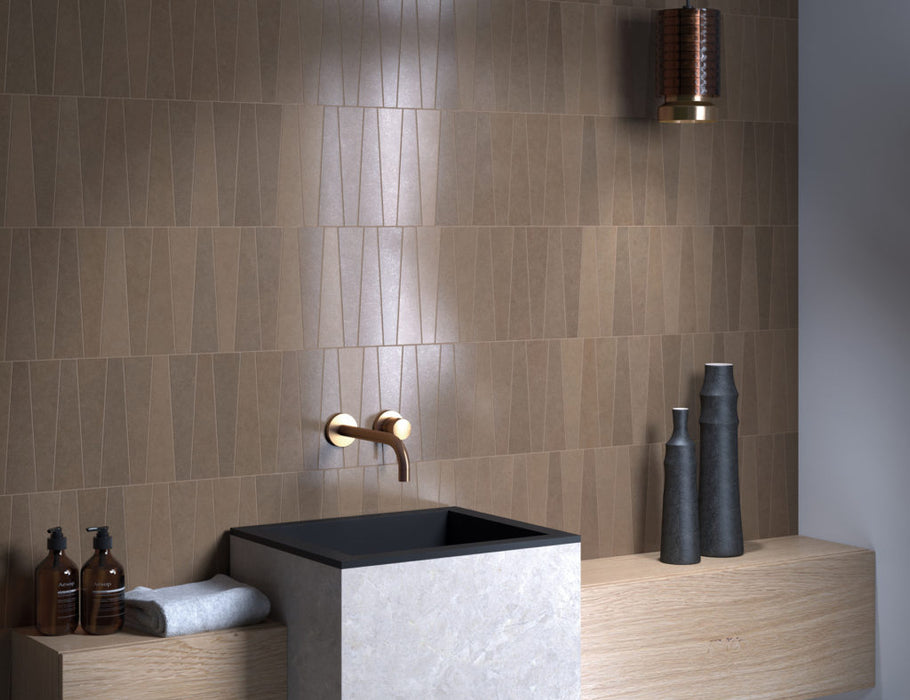 MTD - Bamboo Collection - 2.5 in. x 9 in. Porcelain Tile - Chocolate Installed