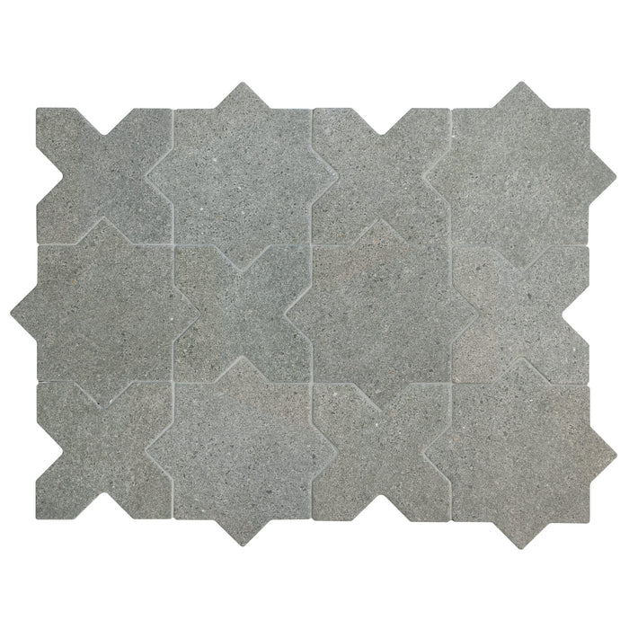 Equipe - Elda Star and Cross Collection - 5 in. x 5 in. Porcelain Tile - Graphite Cross
