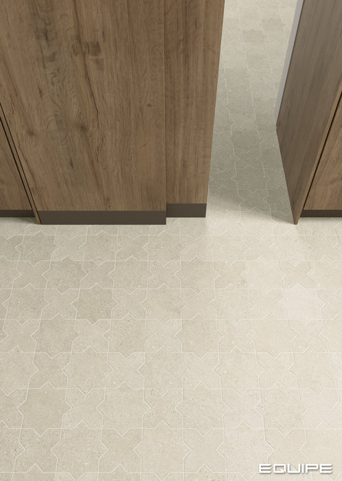 Equipe - Elda Star and Cross Collection - 6.5 in. x 6.5 in. Porcelain Tile - Sand Installed 4