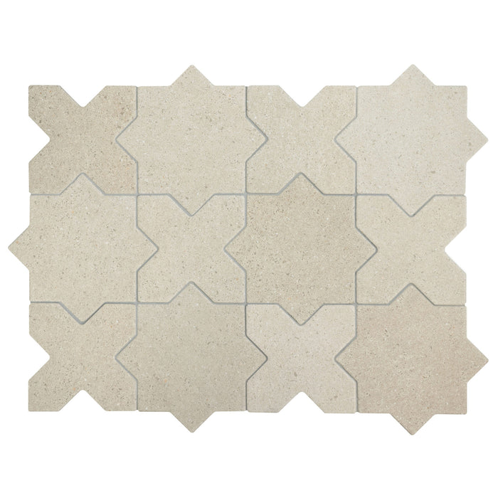 Equipe - Elda Star and Cross Collection - 6.5 in. x 6.5 in. Porcelain Tile - Sand Star