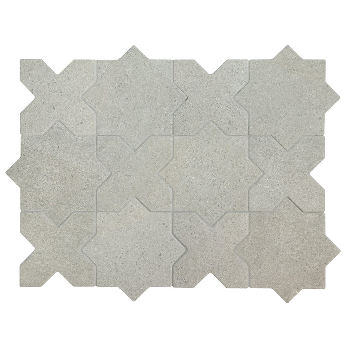 Equipe - Elda Star and Cross Collection - 5 in. x 5 in. Porcelain Tile - Grey Cross