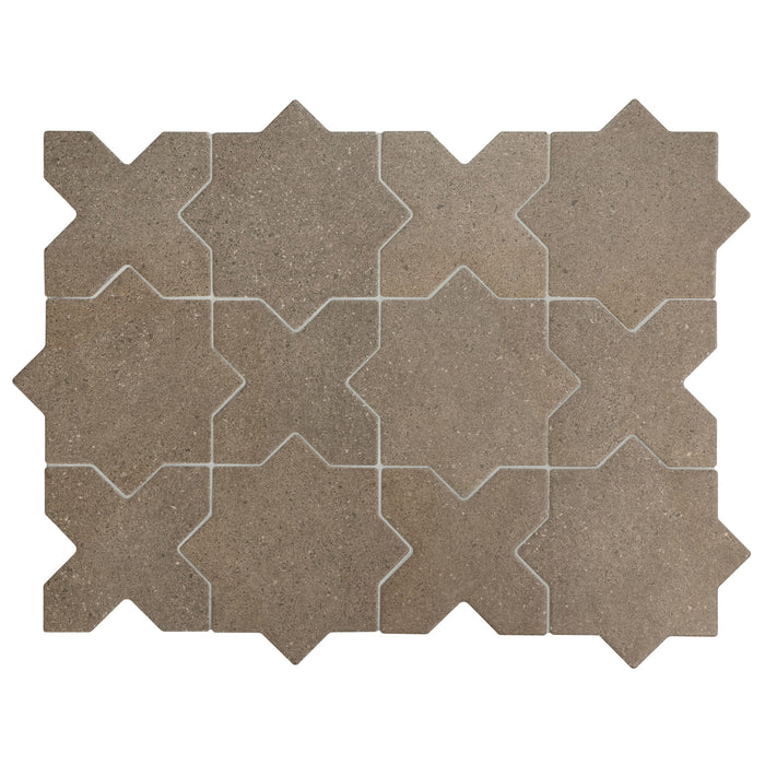 Equipe - Elda Star and Cross Collection - 5 in. x 5 in. Porcelain Tile - Coffee Cross