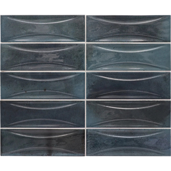 Equipe - Hanoi 2 1/2" x 8" Ceramic Tile - Arco Blue Night