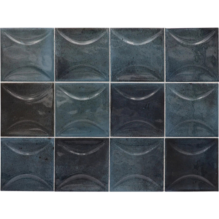 Equipe - Hanoi 4" x 4" Ceramic Tile - Arco Blue Night