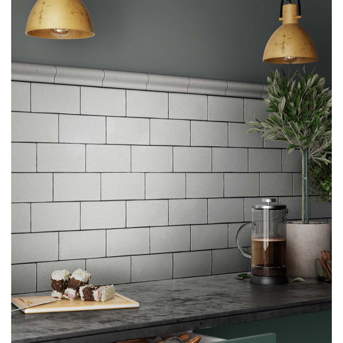 Equipe - Masia Collection - 3 in. x 6 in. Wall Tile - Blanco Crackle Installed