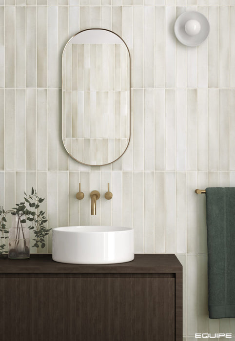 Equipe - Massimo Collection - 2 in. x 16 in. Ceramic Tile - Almond Installed 2