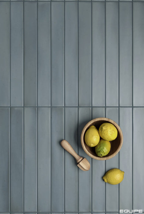 Equipe - Massimo Collection - 2 in. x 16 in. Ceramic Tile - Smoke Blue Installed