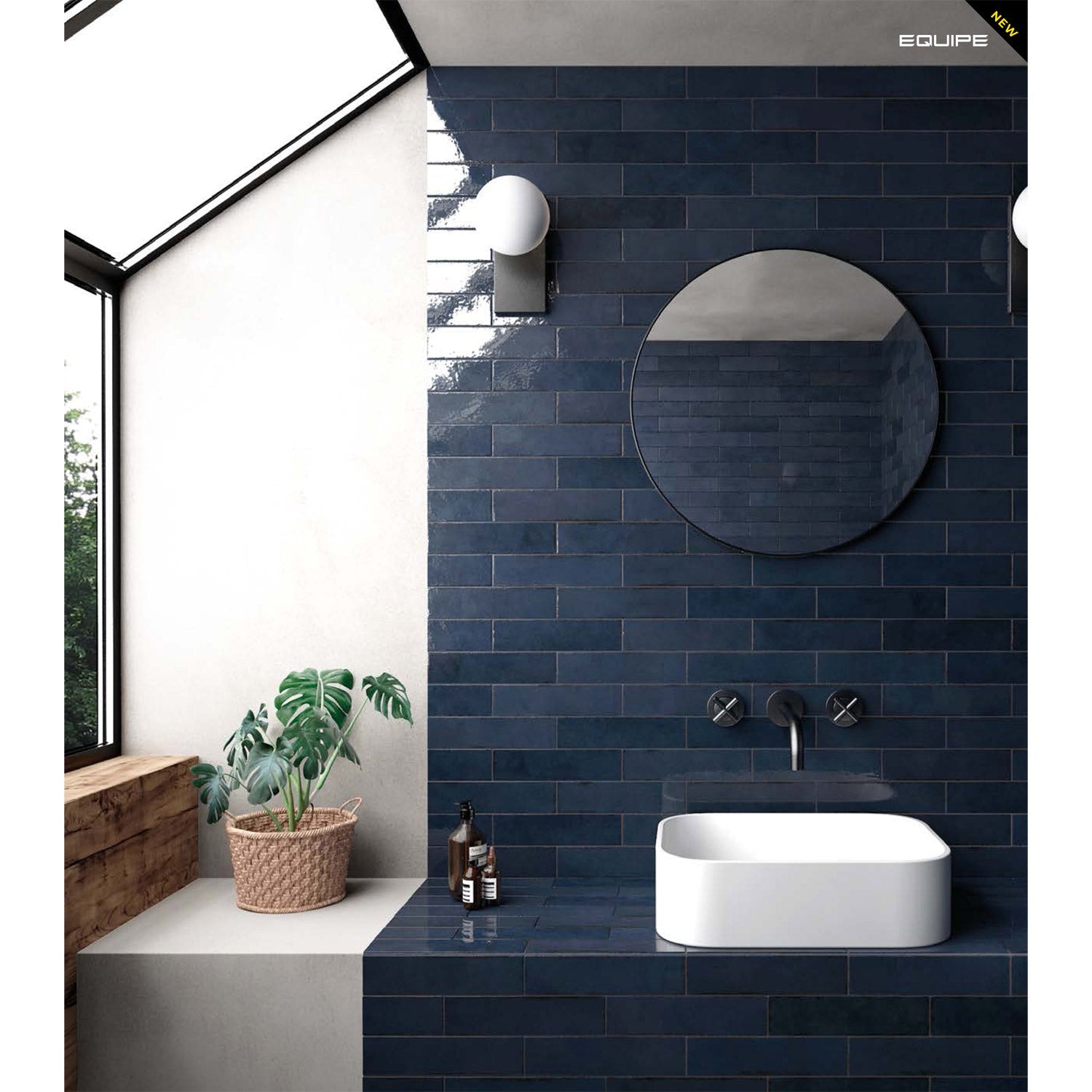Note Tile Preview Equipe - Tribeca Collection - 2.5 in. x 10 in. Wall Tile - Blue Note ...