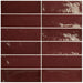 Equipe - Village Collection - 2.5 in. x 8 in. White Body Ceramic Tile - Aubergine