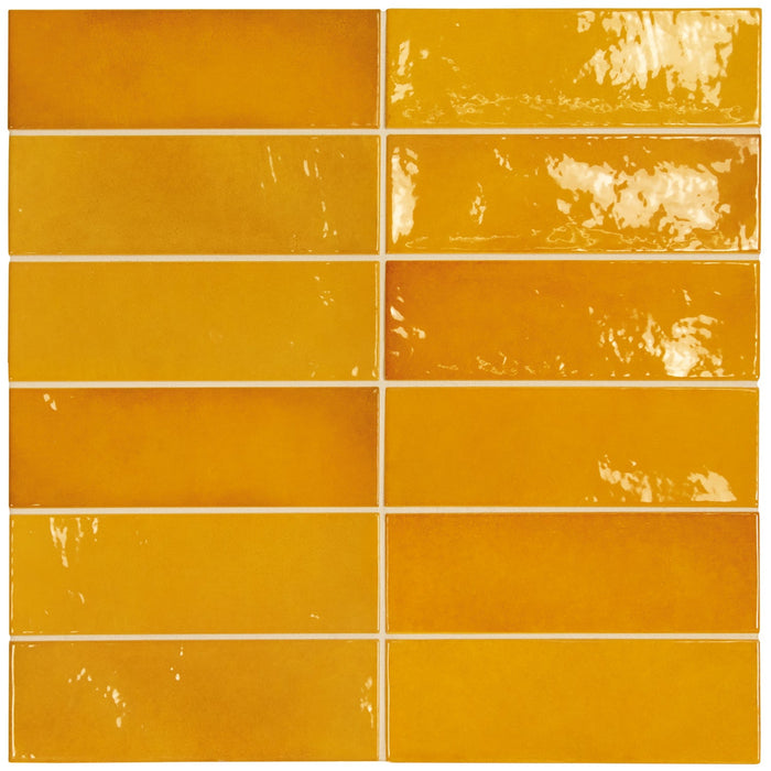 Equipe - Village Collection - 2.5 in. x 8 in. White Body Ceramic Tile - Gold