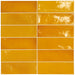 Equipe - Village Collection - 2.5 in. x 8 in. White Body Ceramic Tile - Gold