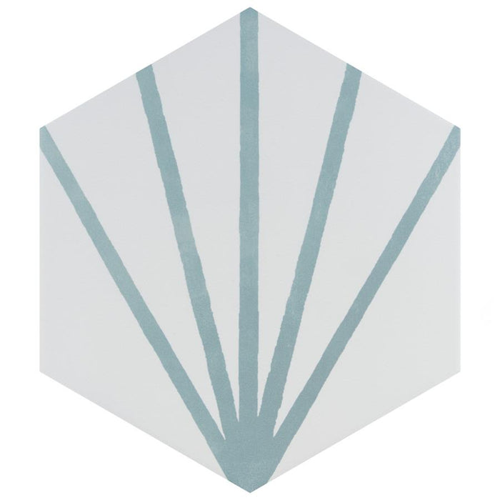 SomerTile - Horizon Collection -  7 3/4 in. x 9 in. - Hexagon Porcelain Tile - Dawn Aguamarina