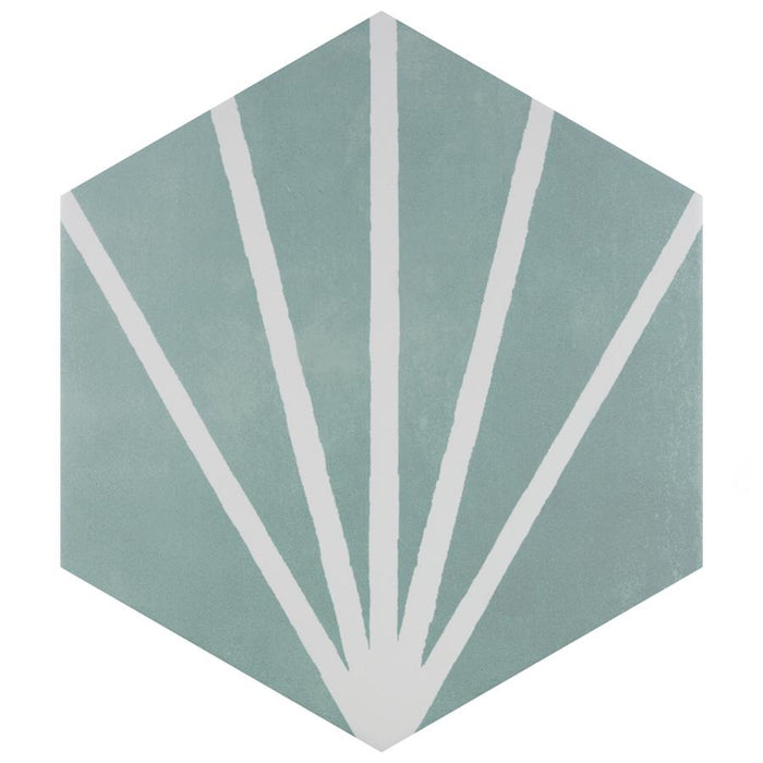 SomerTile - Horizon Collection -  7 3/4 in. x 9 in. - Hexagon Porcelain Tile - Dusk Aguamarina