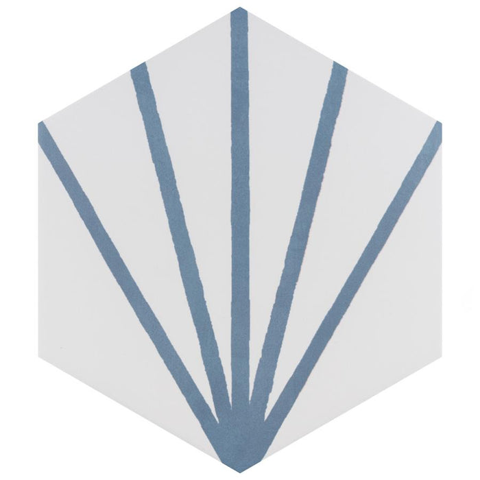 SomerTile - Horizon Collection -  7 3/4 in. x 9 in. - Hexagon Porcelain Tile - Dawn Azul