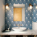 SomerTile - Horizon Collection -  7 3/4 in. x 9 in. - Hexagon Porcelain Tile - Dusk Azul Room Scene