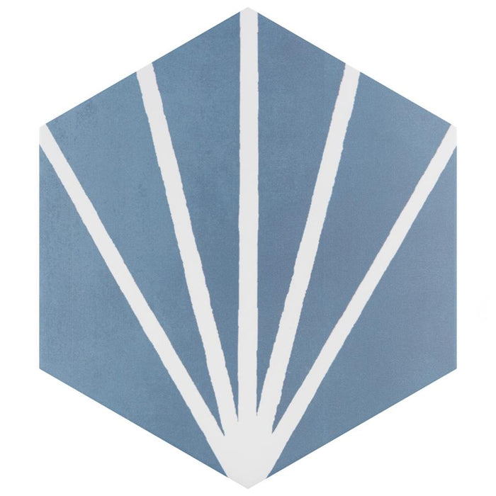 SomerTile - Horizon Collection -  7 3/4 in. x 9 in. - Hexagon Porcelain Tile - Dusk Azul