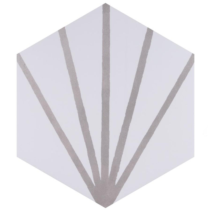 SomerTile - Horizon Collection -  7 3/4 in. x 9 in. - Hexagon Porcelain Tile - Dawn Gris