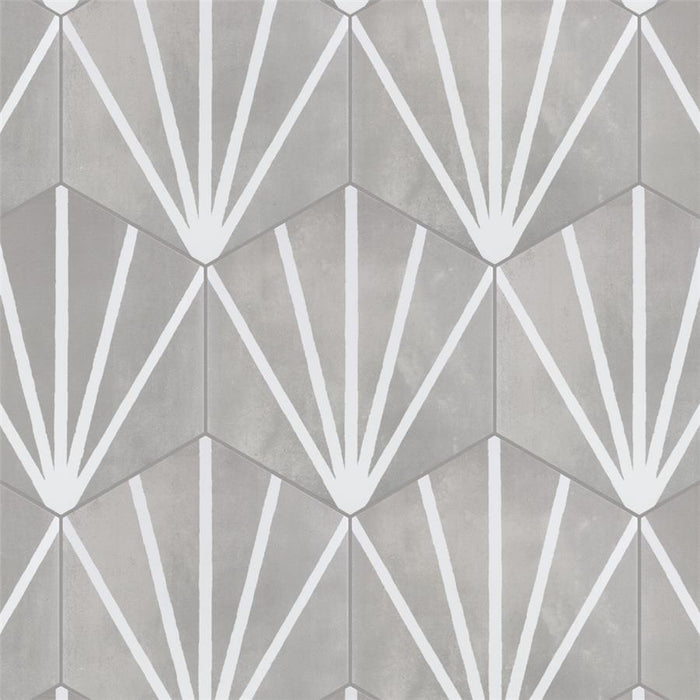 SomerTile - Horizon Collection -  7 3/4 in. x 9 in. - Hexagon Porcelain Tile - Dusk Gris Installed 2