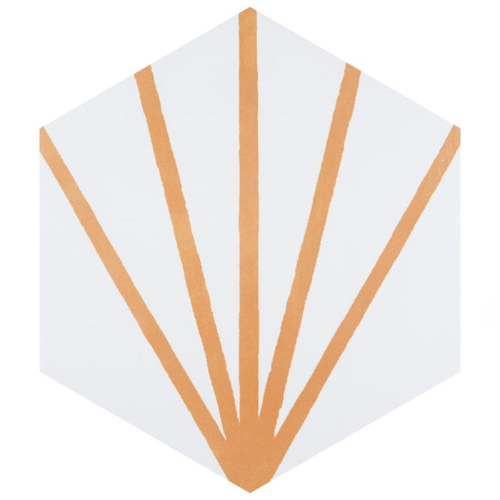 SomerTile - Horizon Collection -  7 3/4 in. x 9 in. - Hexagon Porcelain Tile - Dawn Mostaza