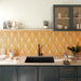 SomerTile - Horizon Collection -  7 3/4 in. x 9 in. - Hexagon Porcelain Tile - Dusk Mostaza Room Scene 2