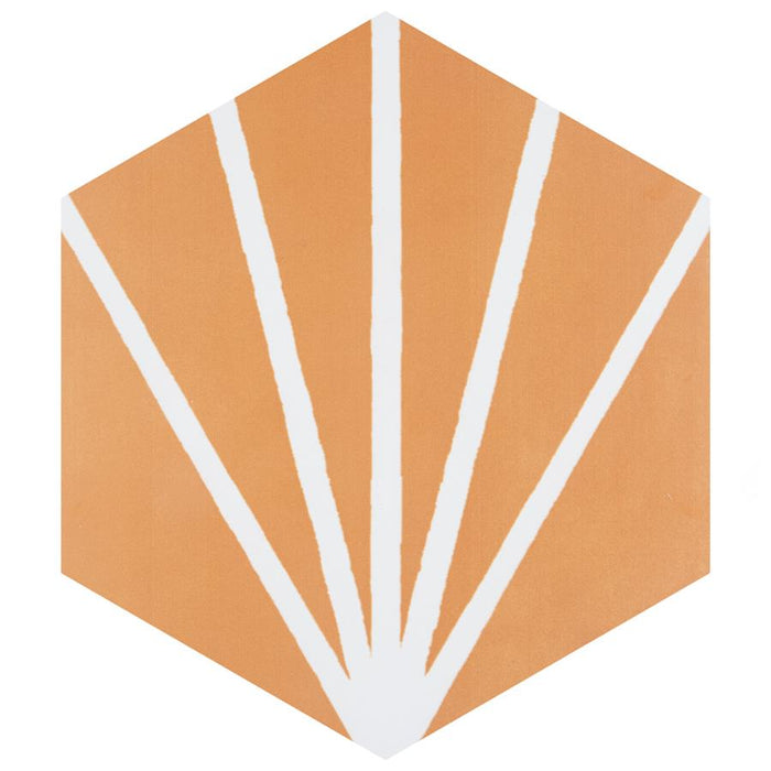 SomerTile - Horizon Collection -  7 3/4 in. x 9 in. - Hexagon Porcelain Tile - Dusk Mostaza