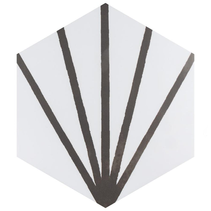 SomerTile - Horizon Collection -  7 3/4 in. x 9 in. - Hexagon Porcelain Tile - Dawn Nero