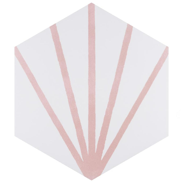SomerTile - Horizon Collection -  7 3/4 in. x 9 in. - Hexagon Porcelain Tile - Dawn Rosa