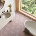 SomerTile - Horizon Collection -  7 3/4 in. x 9 in. - Hexagon Porcelain Tile - Dusk Rosa Room scene