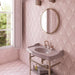 SomerTile - Horizon Collection -  7 3/4 in. x 9 in. - Hexagon Porcelain Tile - Dusk Rosa Room scene 4