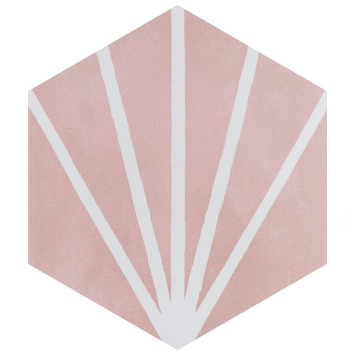 SomerTile - Horizon Collection -  7 3/4 in. x 9 in. - Hexagon Porcelain Tile - Dusk Rosa
