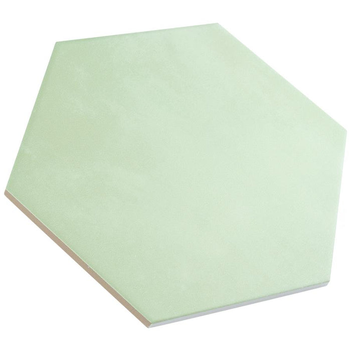 SomerTile - Horizon Collection -  7 3/4 in. x 9 in. - Hexagon Porcelain Tile - Verde Angled