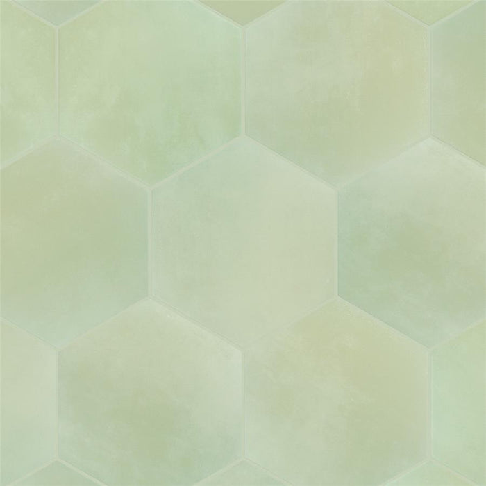 SomerTile - Horizon Collection -  7 3/4 in. x 9 in. - Hexagon Porcelain Tile - Verde