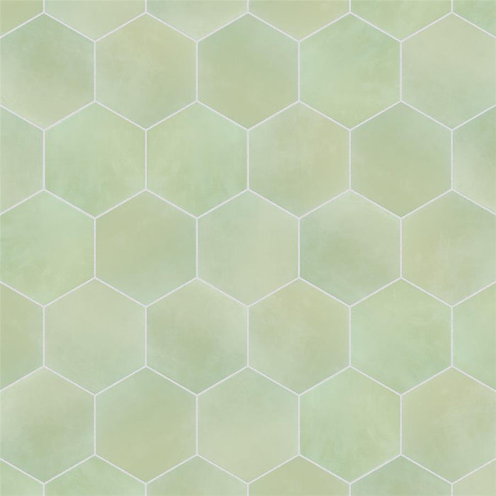 SomerTile - Horizon Collection -  7 3/4 in. x 9 in. - Hexagon Porcelain Tile - Verde