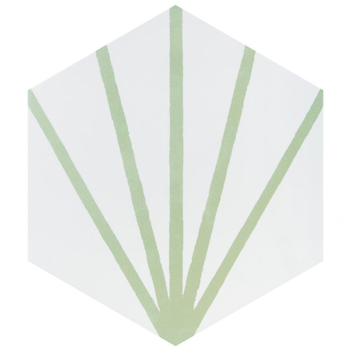 SomerTile - Horizon Collection -  7 3/4 in. x 9 in. - Hexagon Porcelain Tile - Dawn Verde
