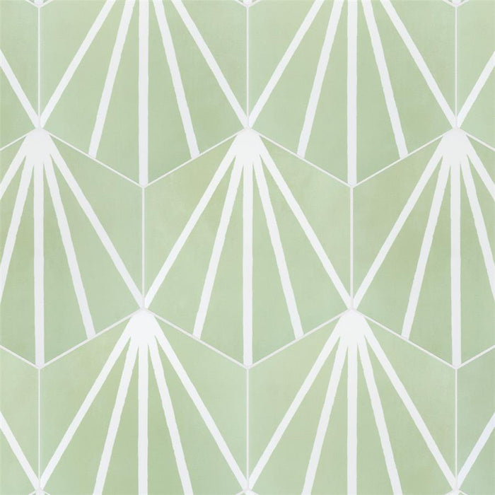 SomerTile - Horizon Collection -  7 3/4 in. x 9 in. - Hexagon Porcelain Tile - Dusk Verde Installed 3
