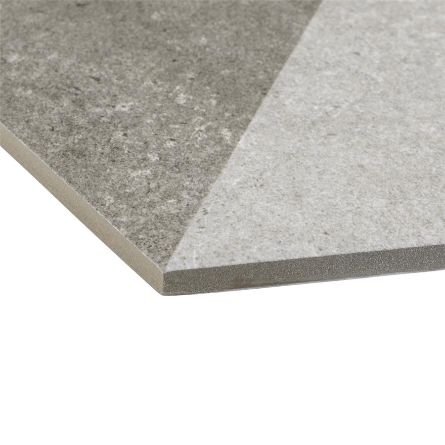 SomerTile - Traffic 9" x 10" Porcelain Hex Tile - 3D Grey