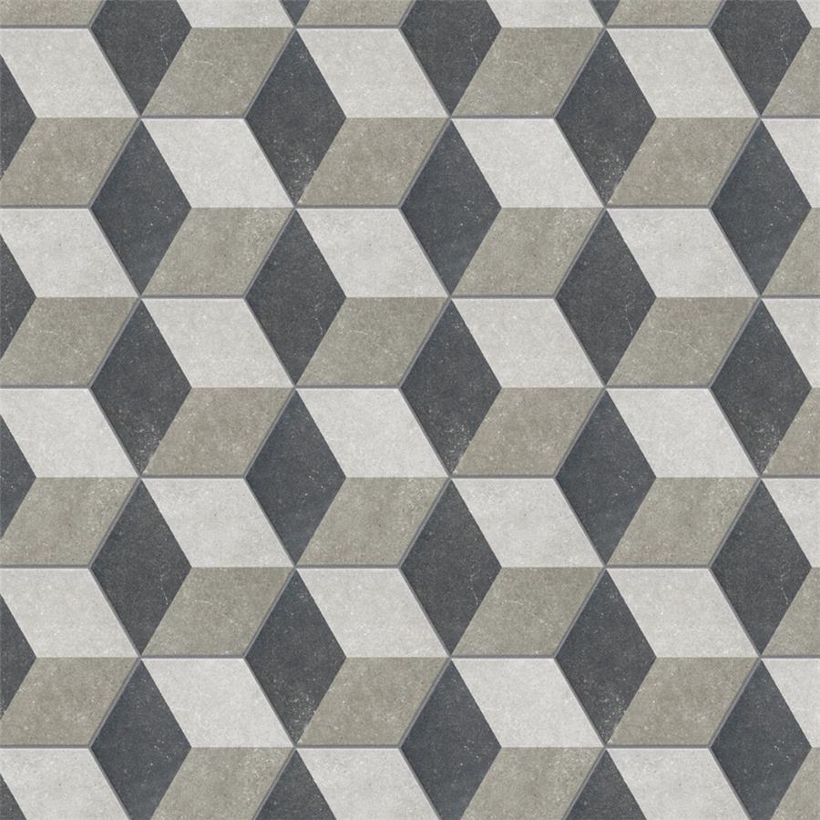 SomerTile - Traffic 9&quot; x 10&quot; Porcelain Hex Tile - 3D Grey