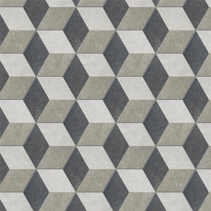 SomerTile - Traffic 9" x 10" Porcelain Hex Tile - 3D Grey