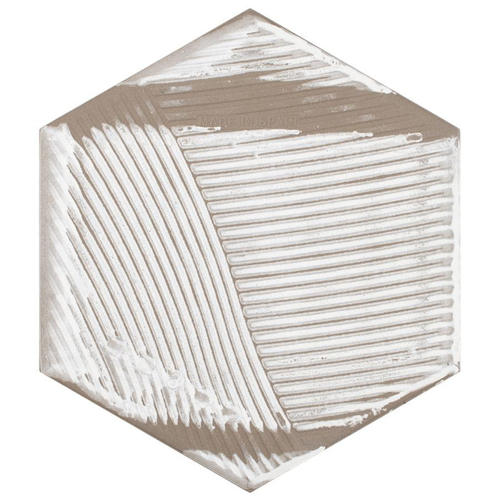 SomerTile - Traffic 9" x 10" Porcelain Hex Tile - 3D Grey