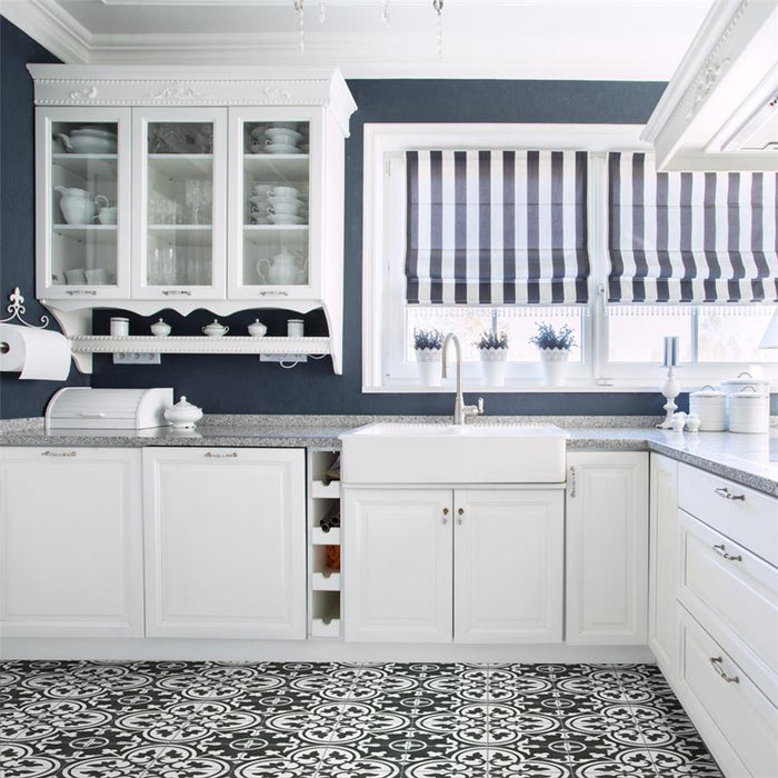 SomerTile - Arte 10" x 10" Porcelain Tile - Clover White floor installation