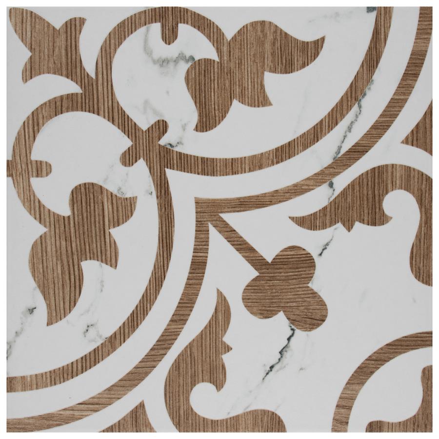 SomerTile - Llama Arte Loire 10&quot; x 10&quot; Porcelain Tile - Noce