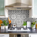 SomerTile - Llama Arte Loire 10" x 10" Porcelain Tile - Silver Smoke backsplash wall installation